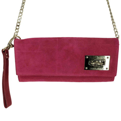 マリナリナルディ marina rinaldi イタリア製 2WAY ターンロック スウェード ショルダー バッグ クラッチバッグ レディース