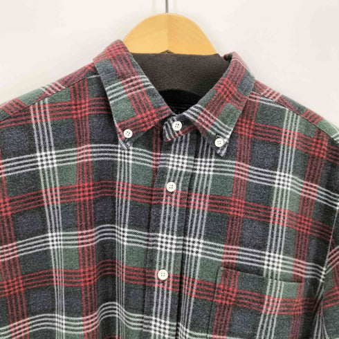 ビームスプラス BEAMS+ コットンネルチェックプリントボタンダウンシャツ メンズ JPN:M