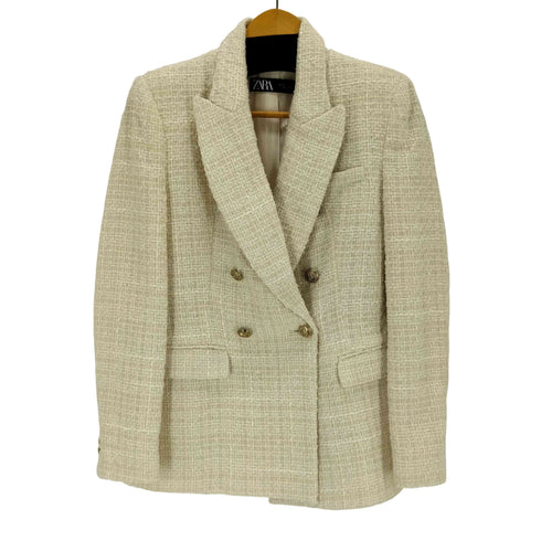 ザラ ZARA ツイード ダブルブレスト ジャケット レディース import:S