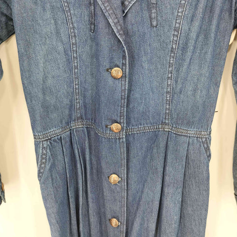 LEONINE スリム デニム ロングシャツワンピース レディース