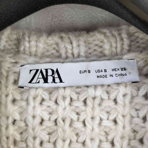 ザラ ZARA ビーズ付きニットカーディガン レディース import:S