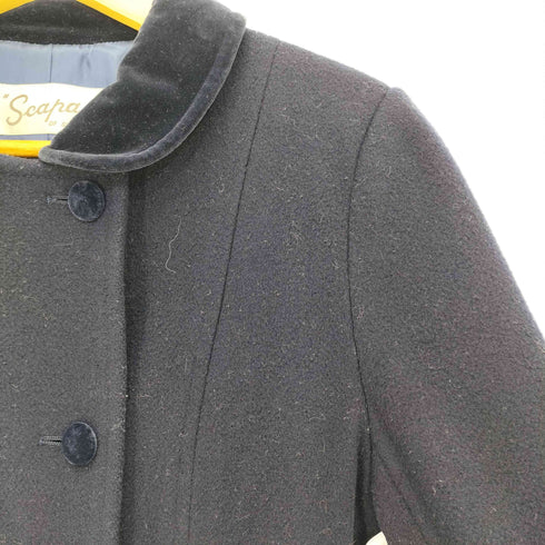 スキャパ SCAPA ベロア切替 ダブルボタン ロングコート レディース import:L