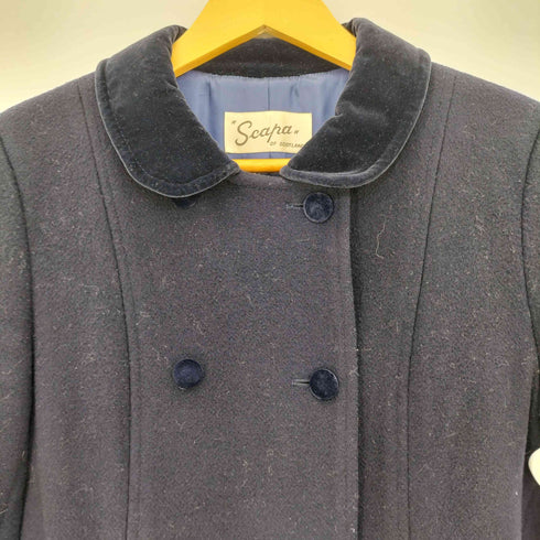 スキャパ SCAPA ベロア切替 ダブルボタン ロングコート レディース import:L