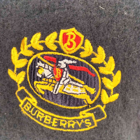 バーバリーズ BURBERRYS 英国製 ロゴ刺繍 LAMBSWOOL マフラー メンズ