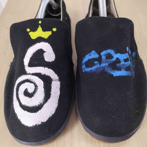 ステューシー Stussy Livin' General Store MOONSTAR ELASTIC カスタムペイント SLIP-ONSHOES メンズ US9 27cm