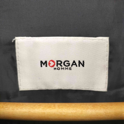 モルガンオム MORGAN HOMME ネイビーシープレザーシングルライダースジャケット メンズ import:L