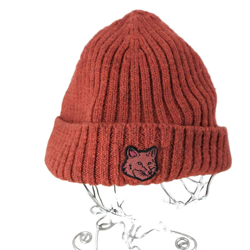 メゾンキツネ MAISON KITSUNE FOX HEAD PATCH RIBBED BEANIE メンズ