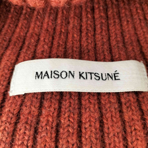 メゾンキツネ MAISON KITSUNE FOX HEAD PATCH RIBBED BEANIE メンズ