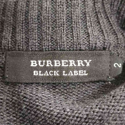 バーバリーブラックレーベル BURBERRY BLACK LABEL 裏地ノバチェックキルティング ウールドライバーズニット メンズ JPN:2