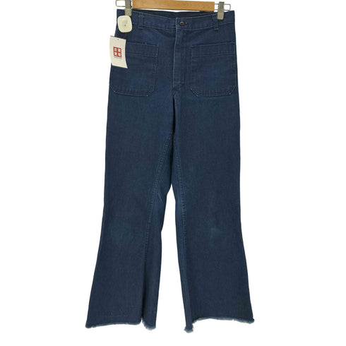 ユーエスネイビー U.S.NAVY 80S IDEALジップ UTILITY TROUSERS DENIM-TYPE 2 ユーティリティー デニム トラウザーズ ブーツカット パンツ 1987年製 メンズ 29R