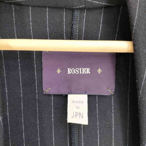 ROSIER 日本製 切替 ストライプ ショールカラー ボタンレスカーディガン レディース JPN:4