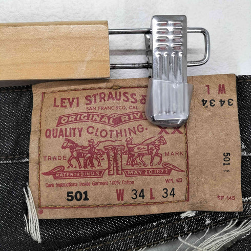 リーバイス Levis 00S ボタン裏359 501先染めジップフライ ブラックデニムパンツ メンズ W34L34