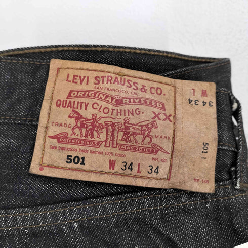 リーバイス Levis 00S ボタン裏359 501先染めジップフライ ブラックデニムパンツ メンズ W34L34