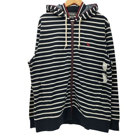 エディーバウアー Eddie Bauer ボーダー 鹿の子 ジップアップパーカー メンズ JPN:L