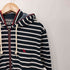 エディーバウアー Eddie Bauer ボーダー 鹿の子 ジップアップパーカー メンズ JPN:L