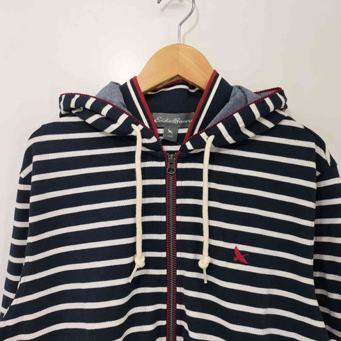 エディーバウアー Eddie Bauer ボーダー 鹿の子 ジップアップパーカー メンズ JPN:L