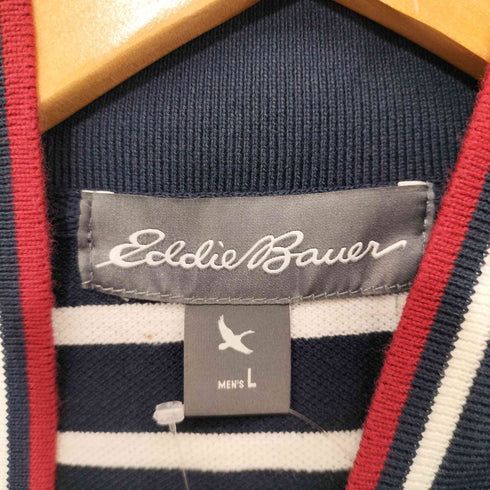 エディーバウアー Eddie Bauer ボーダー 鹿の子 ジップアップパーカー メンズ JPN:L