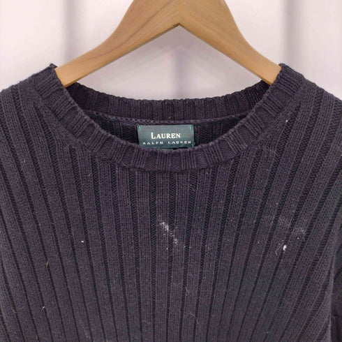 ローレンラルフローレン LAUREN RALPH LAUREN 90s コットン クルーネック リブニット セーター メンズ import:XL