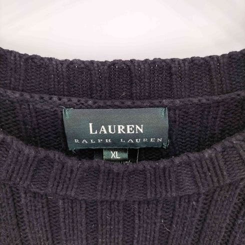 ローレンラルフローレン LAUREN RALPH LAUREN 90s コットン クルーネック リブニット セーター メンズ import:XL