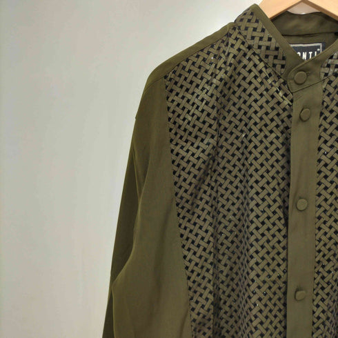 PRONTI スタンドカラー 総柄 シャツ メンズ import:XL