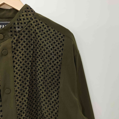 PRONTI スタンドカラー 総柄 シャツ メンズ import:XL