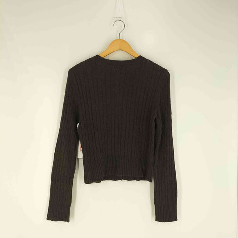 ポロジーンズカンパニーラルフローレン POLO JEANS COMPANY RALPH LAUREN ケーブル編み ノーカラー ニットカーディガン レディース import:L