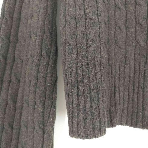 ポロジーンズカンパニーラルフローレン POLO JEANS COMPANY RALPH LAUREN ケーブル編み ノーカラー ニットカーディガン レディース import:L
