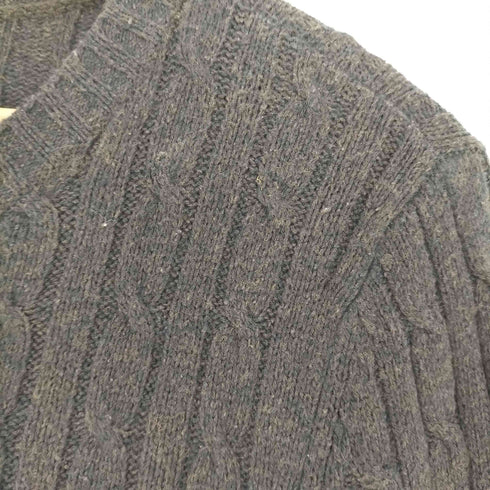 ポロジーンズカンパニーラルフローレン POLO JEANS COMPANY RALPH LAUREN ケーブル編み ノーカラー ニットカーディガン レディース import:L