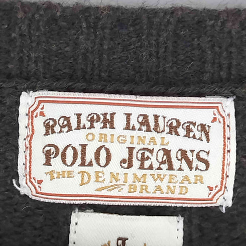 ポロジーンズカンパニーラルフローレン POLO JEANS COMPANY RALPH LAUREN ケーブル編み ノーカラー ニットカーディガン レディース import:L