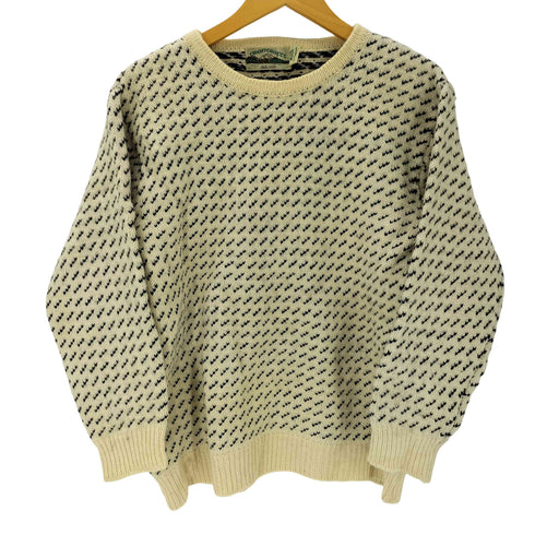 アランクラフト aran crafts アイルランド製 PURE NEW WOOL 総柄 バーズアイ ニット セーター メンズ import:M