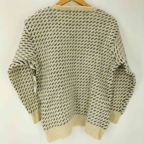 アランクラフト aran crafts アイルランド製 PURE NEW WOOL 総柄 バーズアイ ニット セーター メンズ import:M
