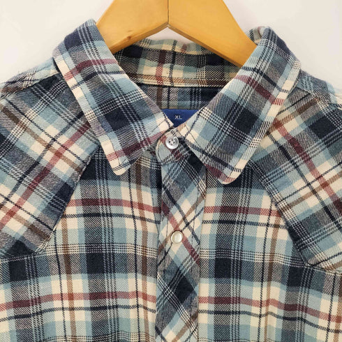 ラングラー Wrangler 90S WESTERN SHIRTS マドラスチェック スナップボタン ウエスタン シャツ メンズ import:XL