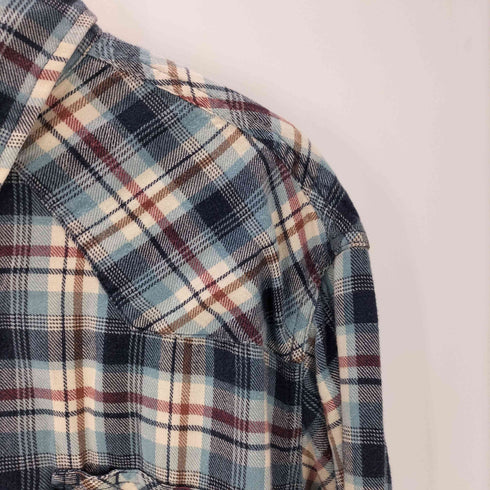 ラングラー Wrangler 90S WESTERN SHIRTS マドラスチェック スナップボタン ウエスタン シャツ メンズ import:XL