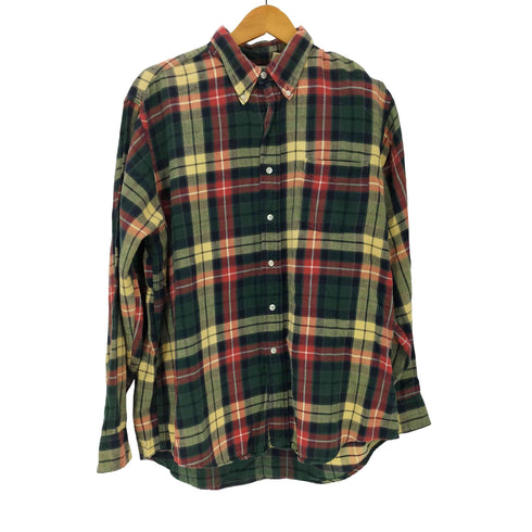 エルエルビーン L.L.Bean 80-90S USA製 C246 マドラスチェック ボタンダウン L/S シャツ メンズ import:L
