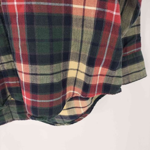 エルエルビーン L.L.Bean 80-90S USA製 C246 マドラスチェック ボタンダウン L/S シャツ メンズ import:L