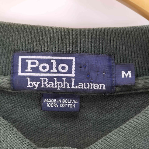 ポロバイラルフローレン Polo by RALPH LAUREN ポニー 刺繍 裾スリット 鹿の子 L/S ポロ シャツ メンズ import:M