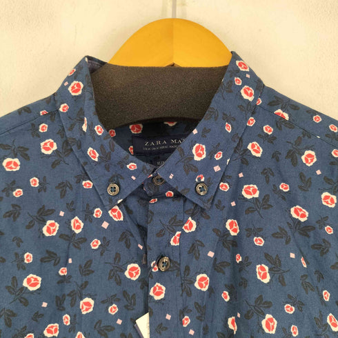ザラ ZARA SLIM FIT 総柄 L/S BDシャツ メンズ