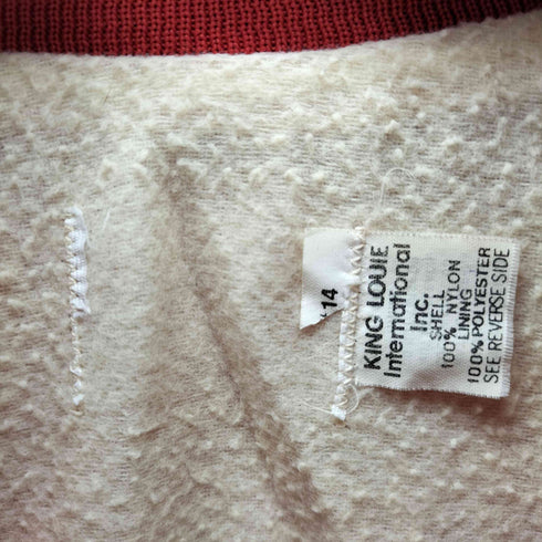 キングルイ King louie 筆記体 ロゴ リブライン ナイロン サテン ブルゾン ジャケット メンズ