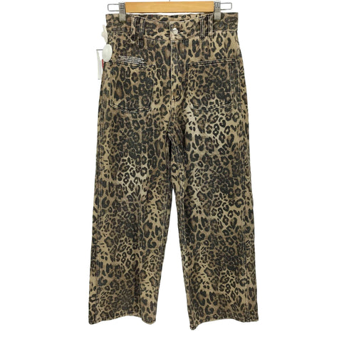 BEEDEN LEOPARD PRINT WIDE STRAIGHT PANTS レオパードプリント ワイド ストレート パンツ レディース S