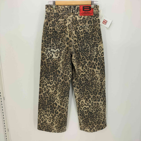BEEDEN LEOPARD PRINT WIDE STRAIGHT PANTS レオパードプリント ワイド ストレート パンツ レディース S