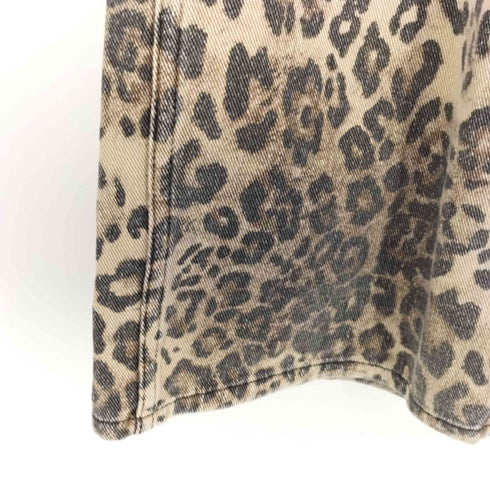 BEEDEN LEOPARD PRINT WIDE STRAIGHT PANTS レオパードプリント ワイド ストレート パンツ レディース S