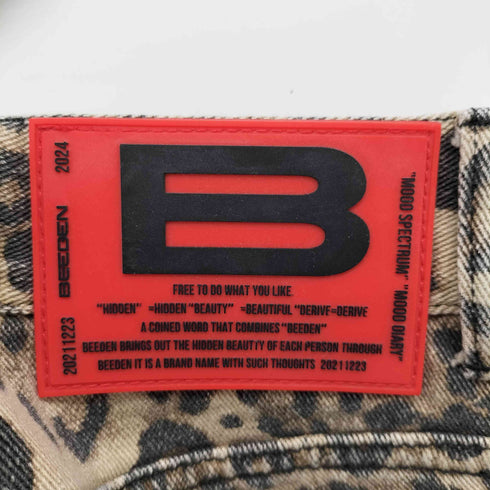 BEEDEN LEOPARD PRINT WIDE STRAIGHT PANTS レオパードプリント ワイド ストレート パンツ レディース S