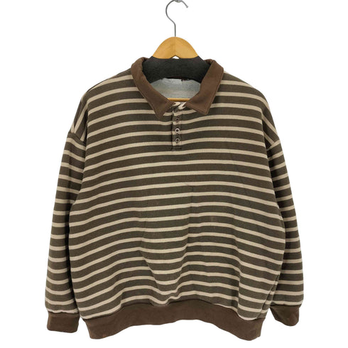 MUHET ボーダーポロスウェット メンズ LL