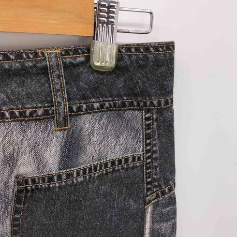 ディーゼル DIESEL 23AW O-YIN-DEN トロンプルイユ デニム 転写 スカート レディース EUR:38