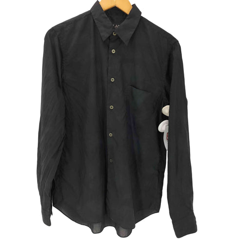 ブラックコムデギャルソン BLACK COMME des GARCONS AD2018 特殊加工 L/S シアー ポリ シャツ メンズ JPN:M