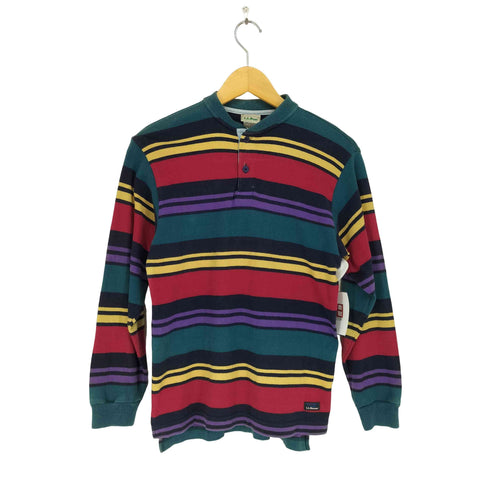 エルエルビーン L.L.Bean USA製 ボーダーヘンリーネックカットソー メンズ import:M