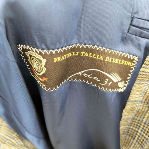 FRATELLI TALLIA DI DELFINO チェック柄 背抜き 2B テーラードジャケット メンズ