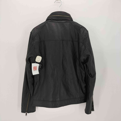 バーバリーブラックレーベル BURBERRY BLACK LABEL 裏地キルティング ラムレザー スタンドカラー ジャケット メンズ import:L