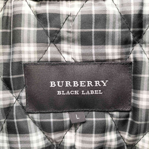 バーバリーブラックレーベル BURBERRY BLACK LABEL 裏地キルティング ラムレザー スタンドカラー ジャケット メンズ import:L