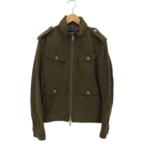 バーバリーブラックレーベル BURBERRY BLACK LABEL パッカブルフード ダブルジップ スタンドカラー ミリタリー ジャケット メンズ import:M